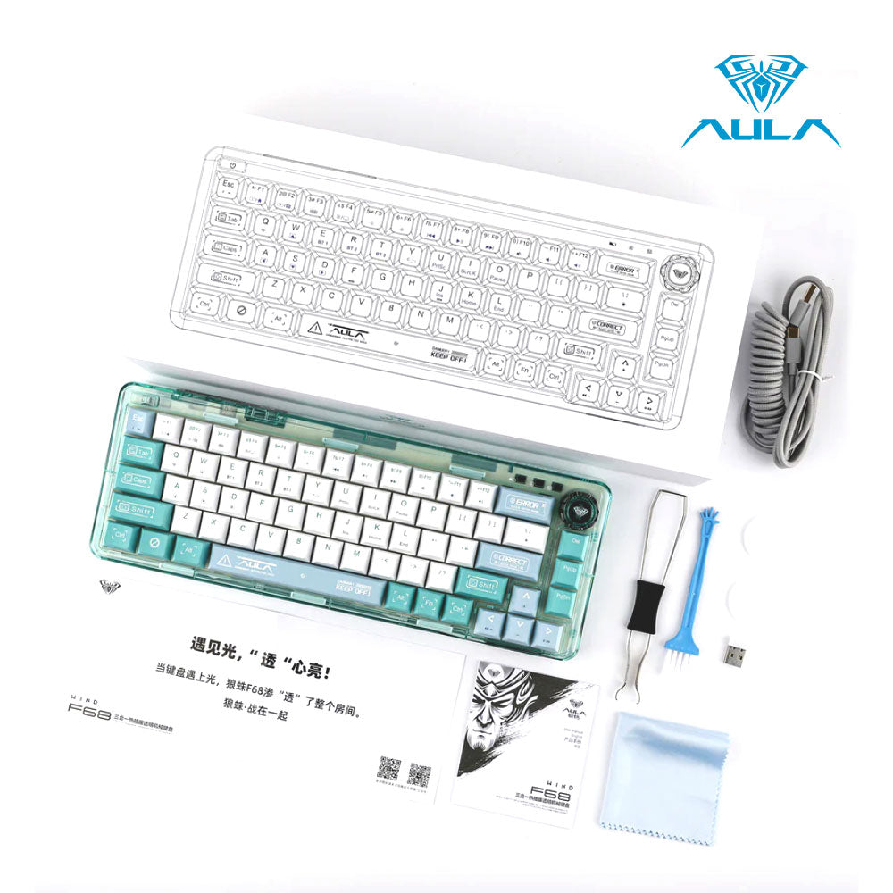 AULA F68 3-in-1 Hot-Swappable Wireless Mechanical Keyboard