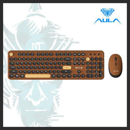 AULA AC306 Retro Wireless Keyboard & Mouse Combo