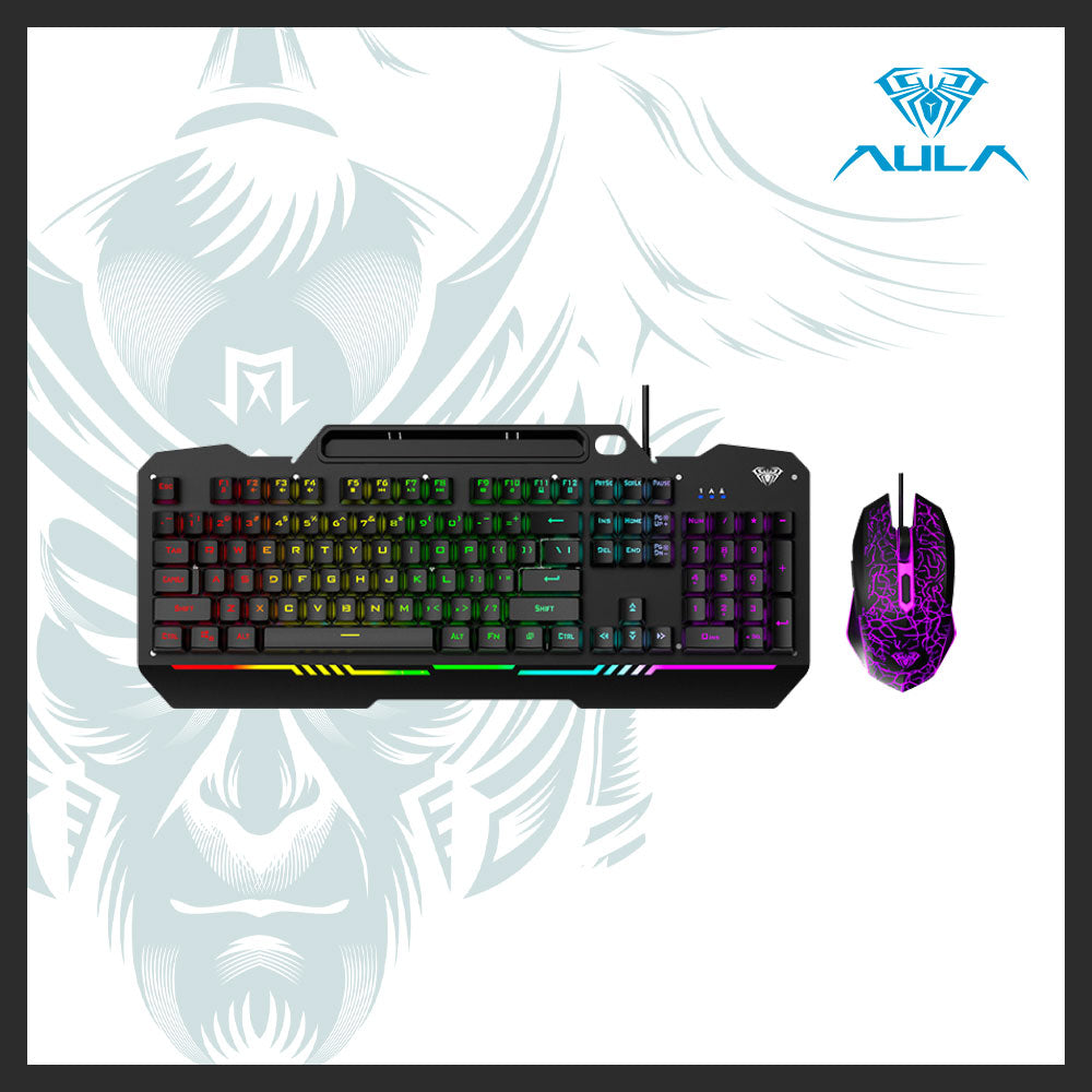 AULA T102 Wired RGB Membrane Keyboard and Mouse Combo