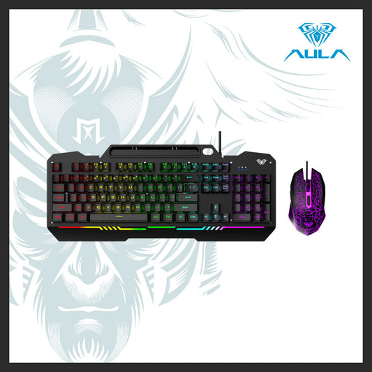 AULA T102 Wired RGB Membrane Keyboard and Mouse Combo