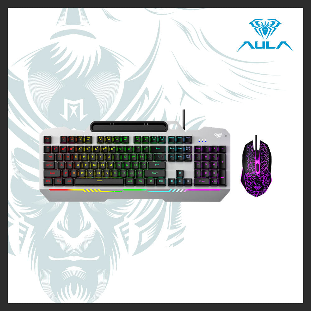 AULA T102 Wired RGB Membrane Keyboard and Mouse Combo