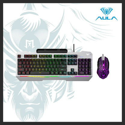AULA T102 Wired RGB Membrane Keyboard and Mouse Combo