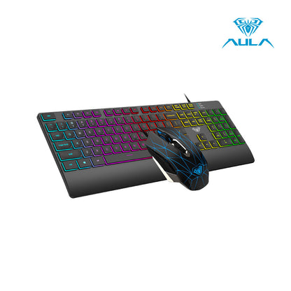 AULA T201 Wired RGB Keyboard and Mouse Combo