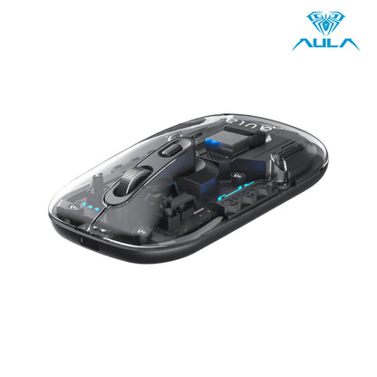 AULA AM210 Dual Mode Transparent Wireless Gaming Mouse